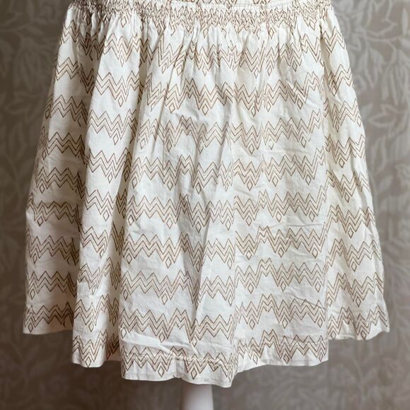 White & Gold Cotton Cottagecore Boho Glam Coastal Granddaughter Skirt Size S - Picture 3 of 8